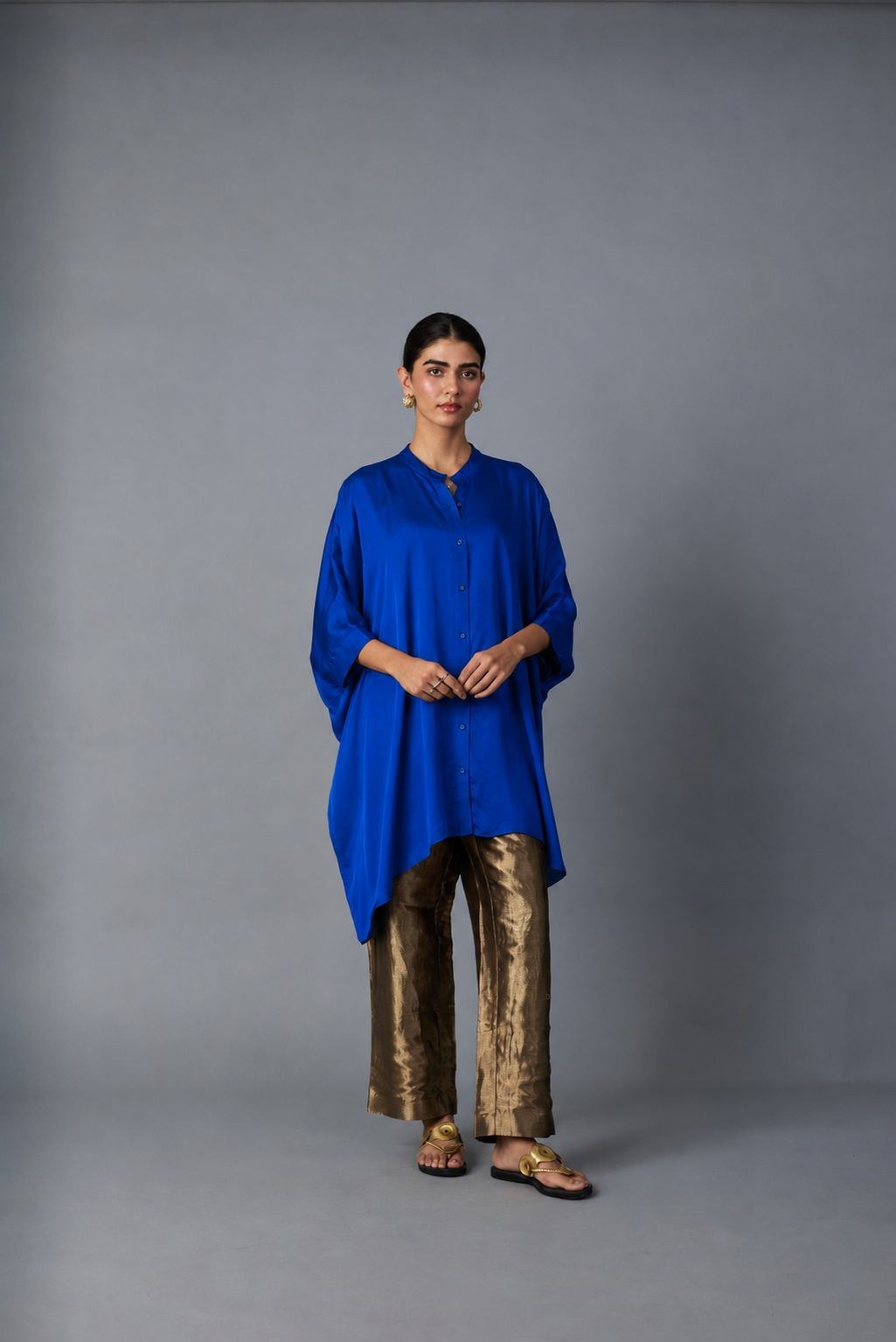 zoha anti-fit shirt in royal blue, image 1