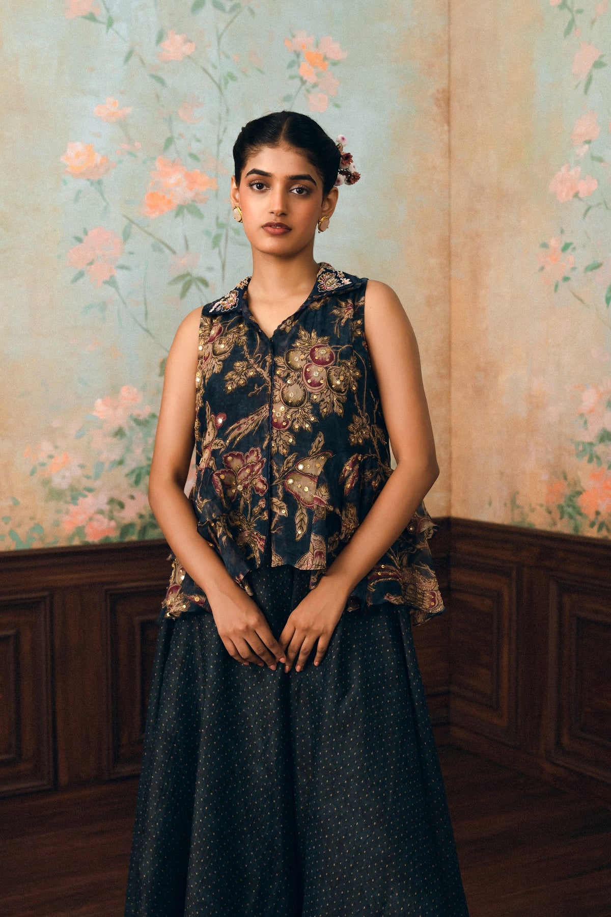 cherie kurta set in space blue, image 1