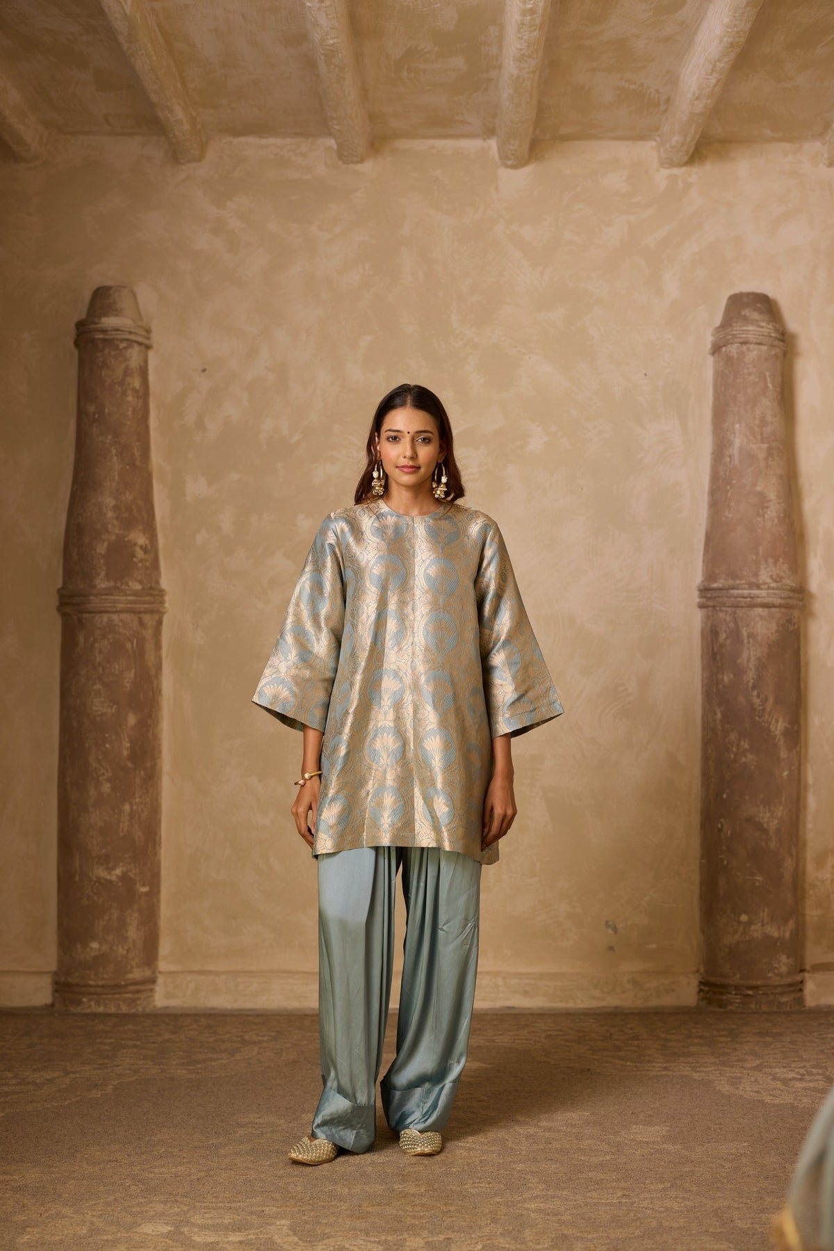 naaz farshi set in powder blue, image 1
