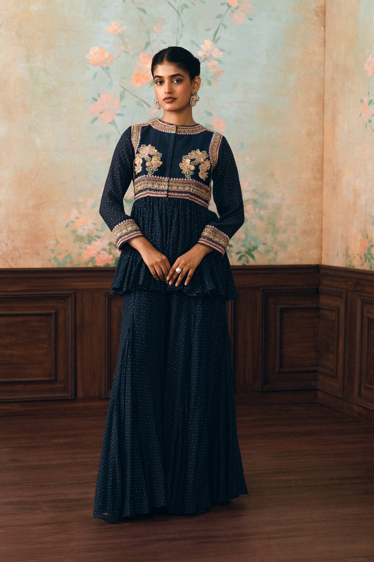 merlia peplum set in space blue, image 1