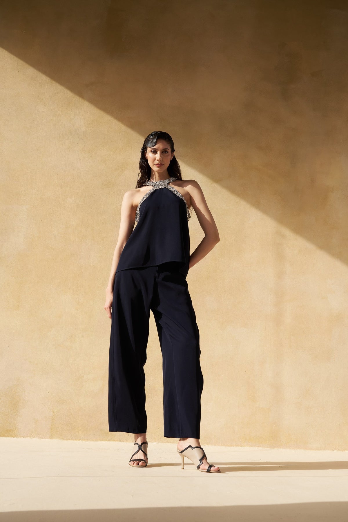 micro navy nushki top, image 1