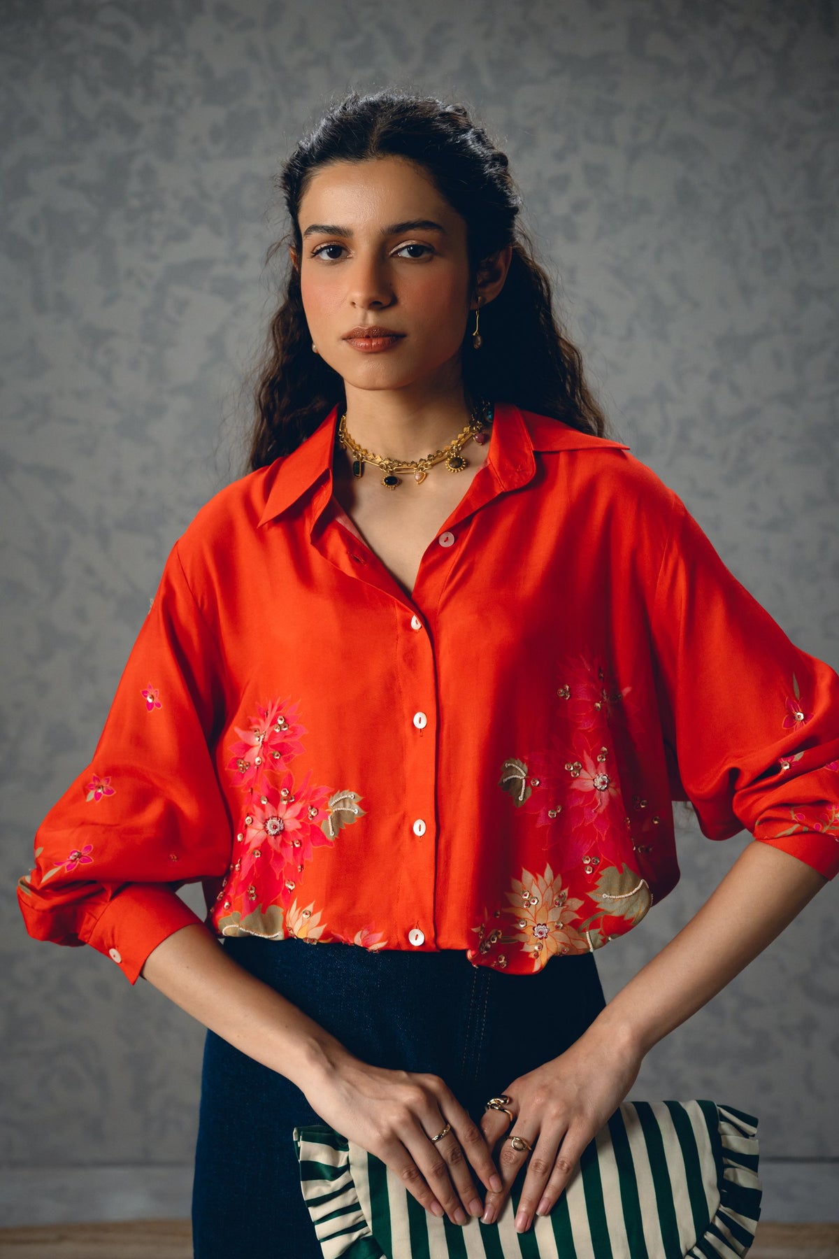 jade shirt in orange, image 2