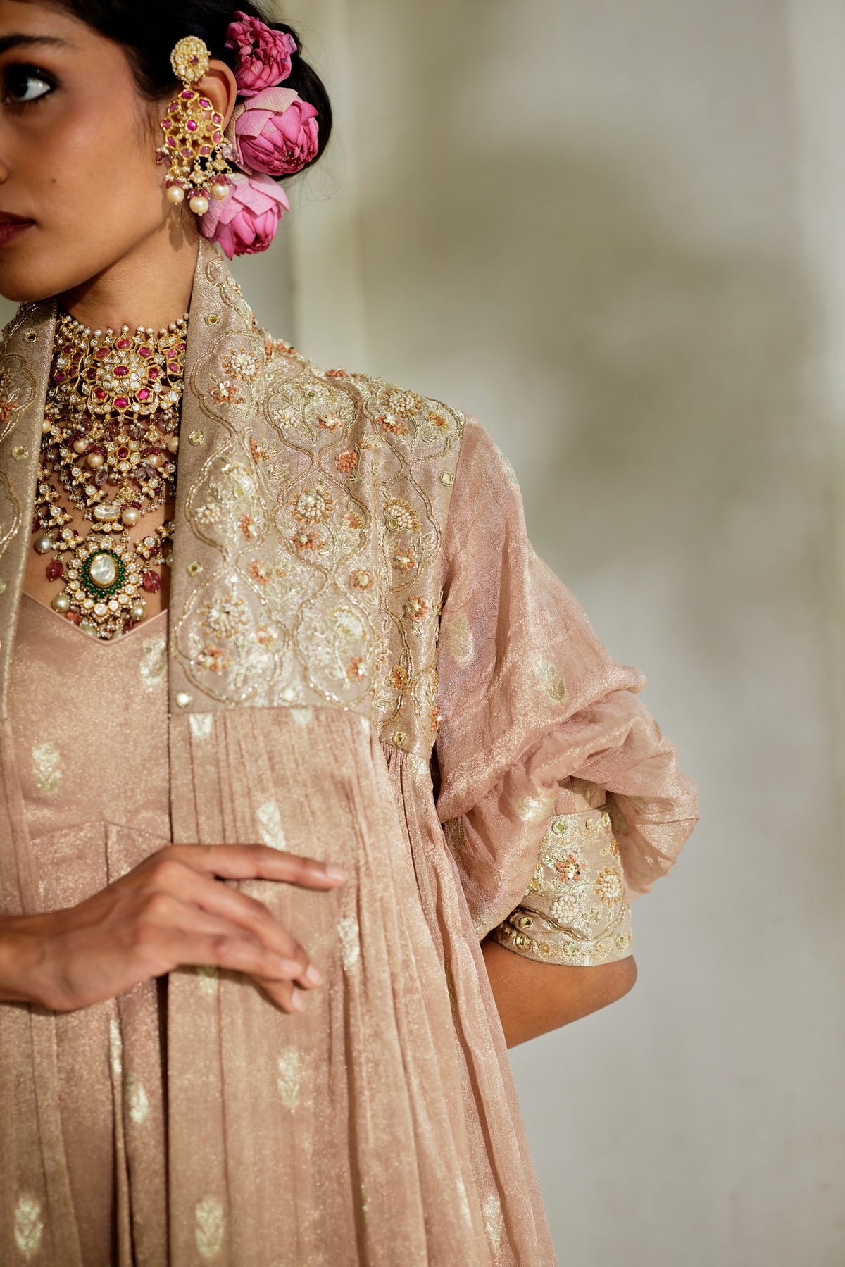 vintage brown tissue jacket and dress set, image 2