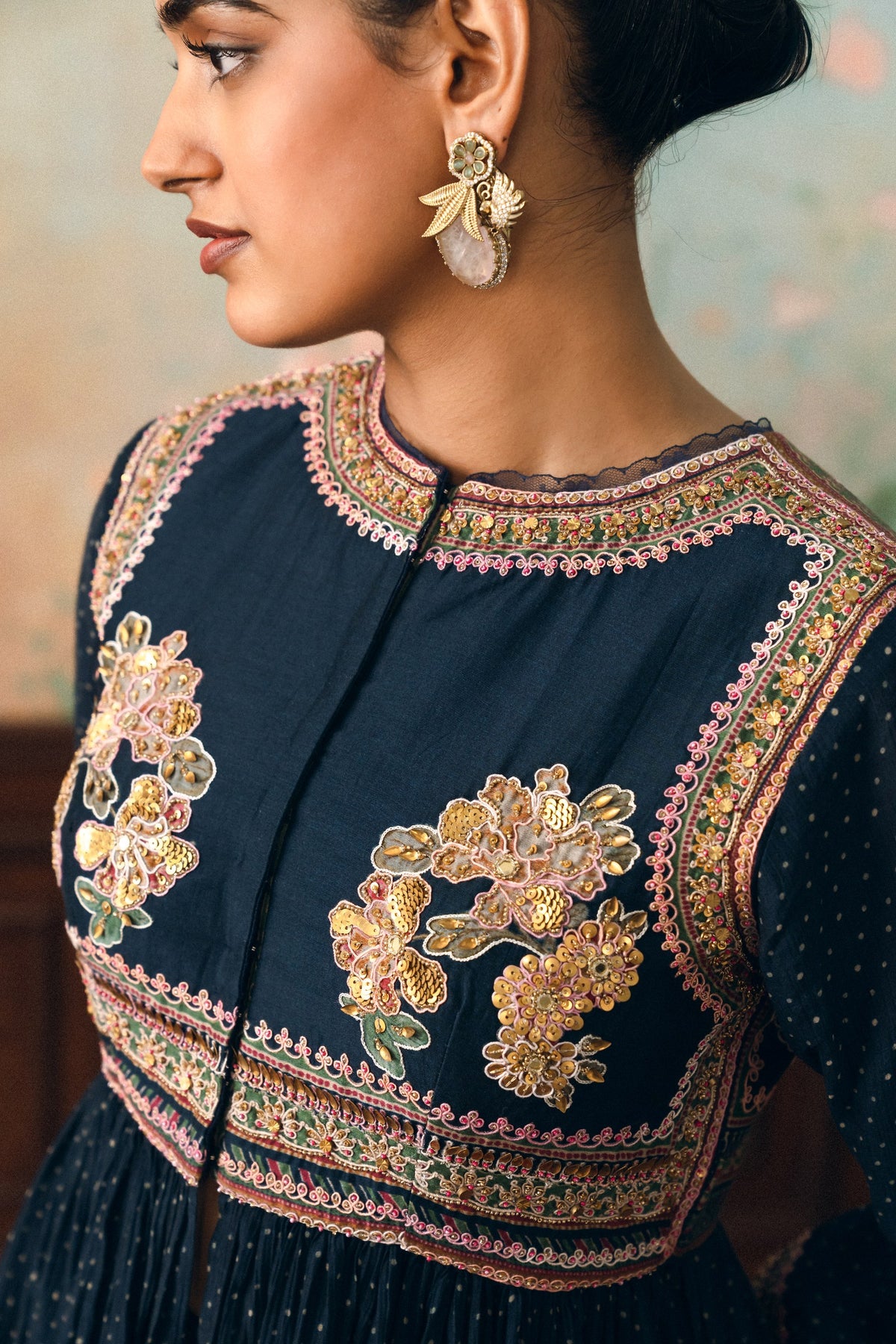 merlia peplum set in space blue, image 3