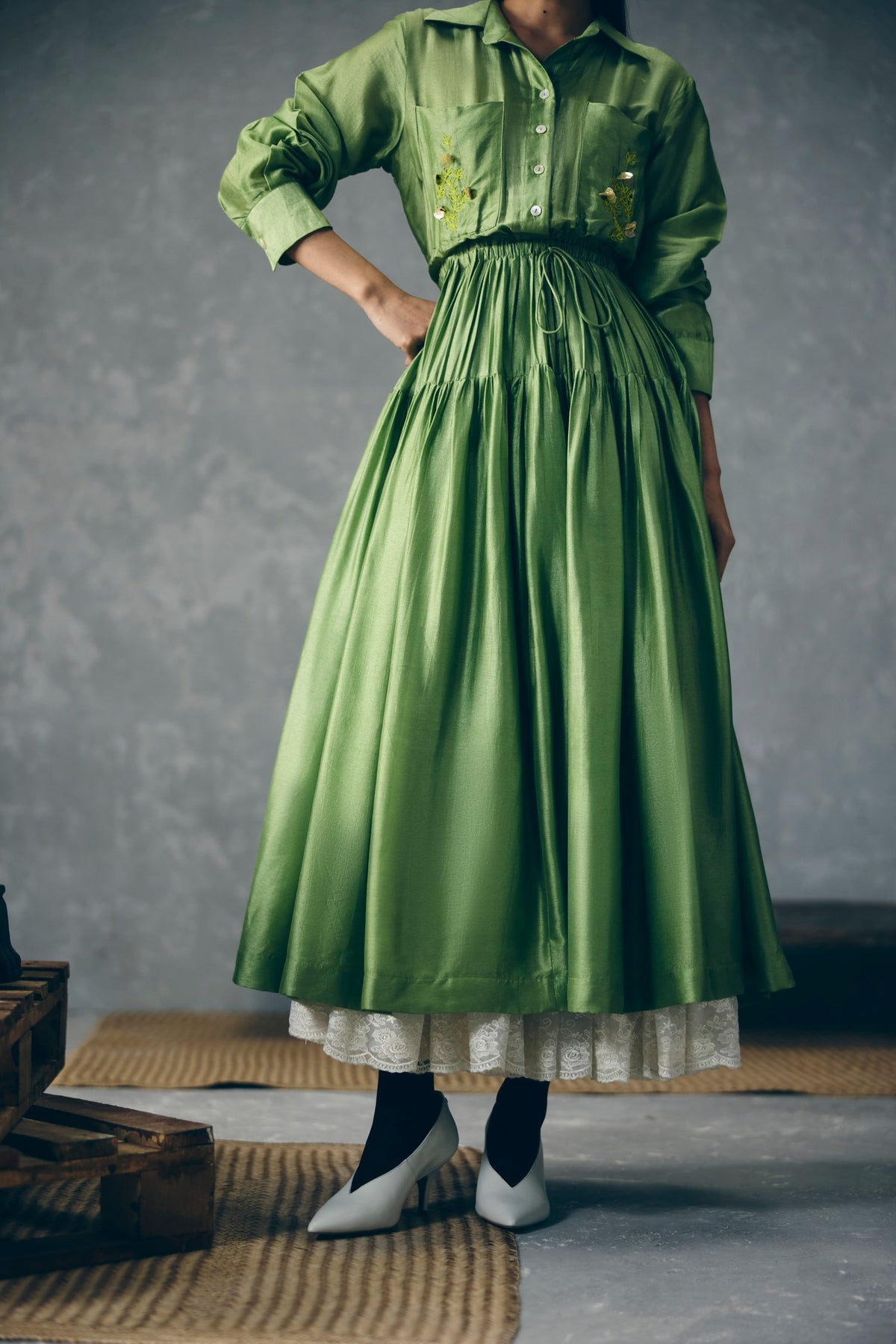elina dress in green, image 3
