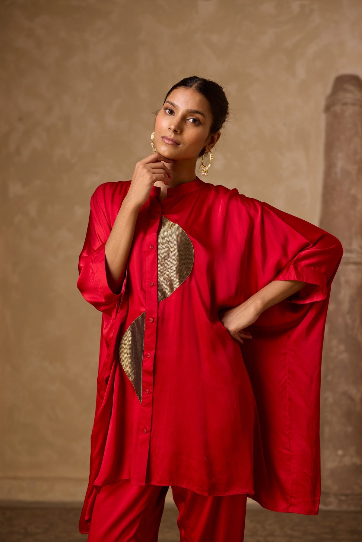 zoha anti-fit shirt set in red, image 4