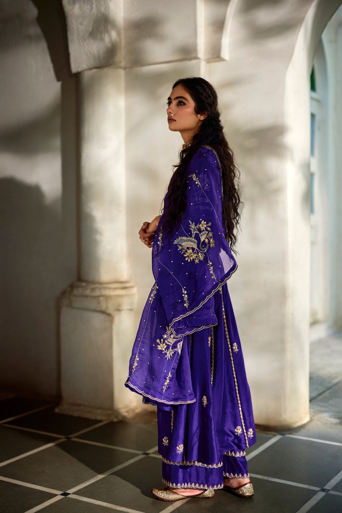 grape jelly chiniya anarkali set, image 4
