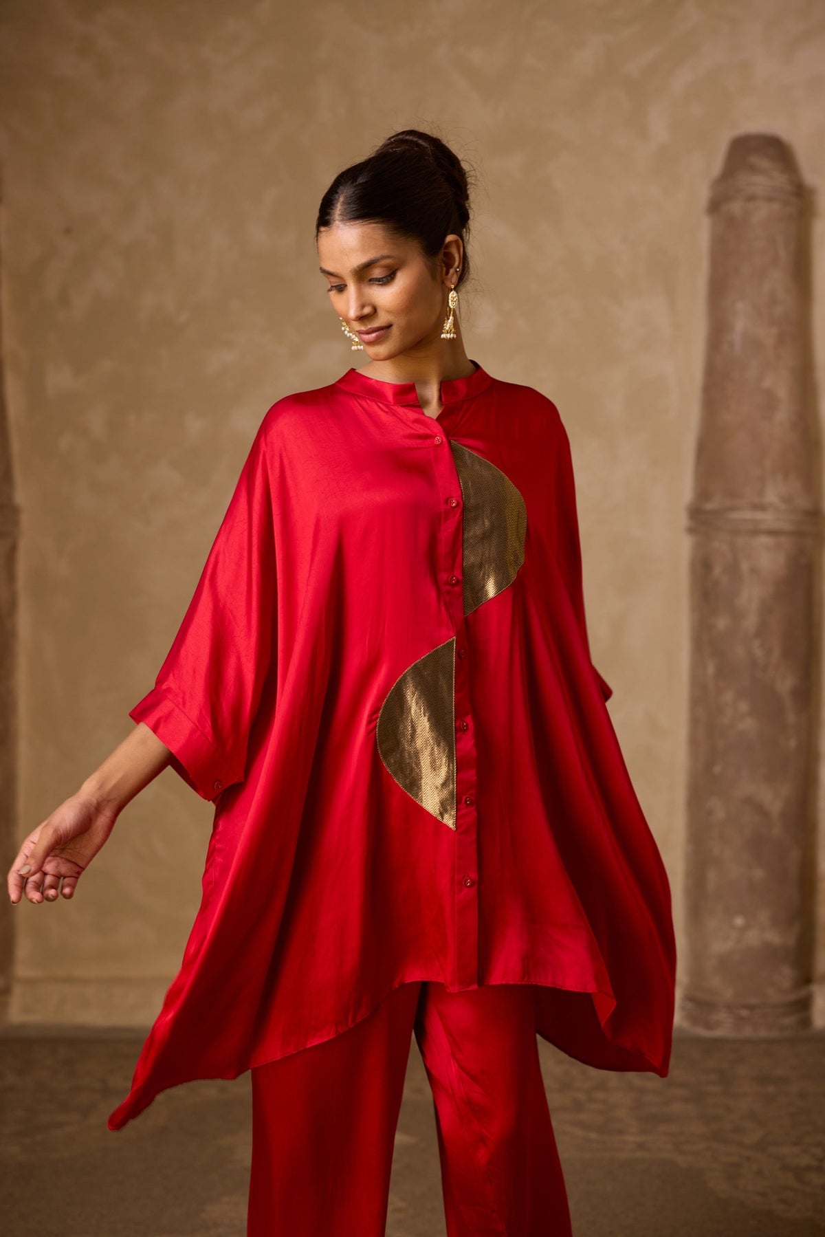 zoha anti-fit shirt set in red, image 5