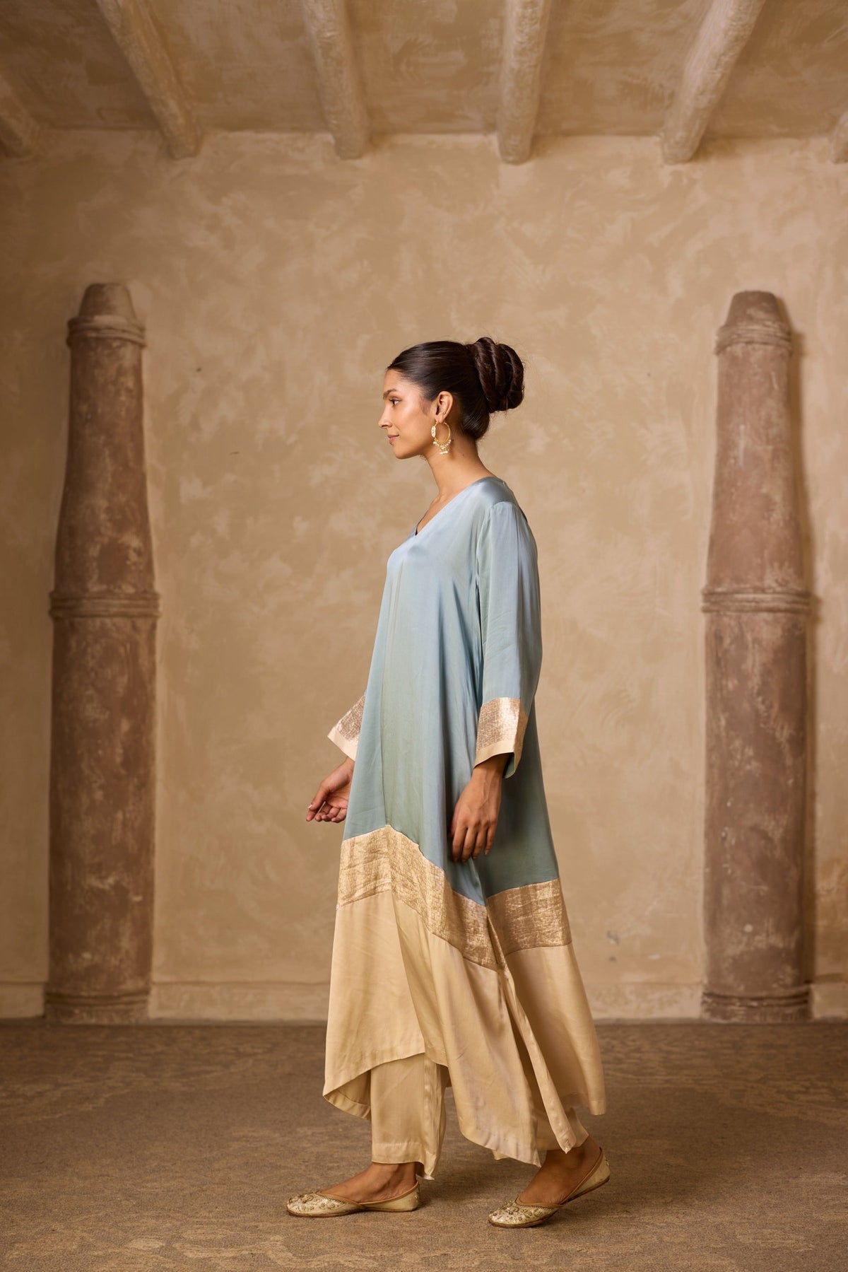 heena kaftan set in powder blue, image 6