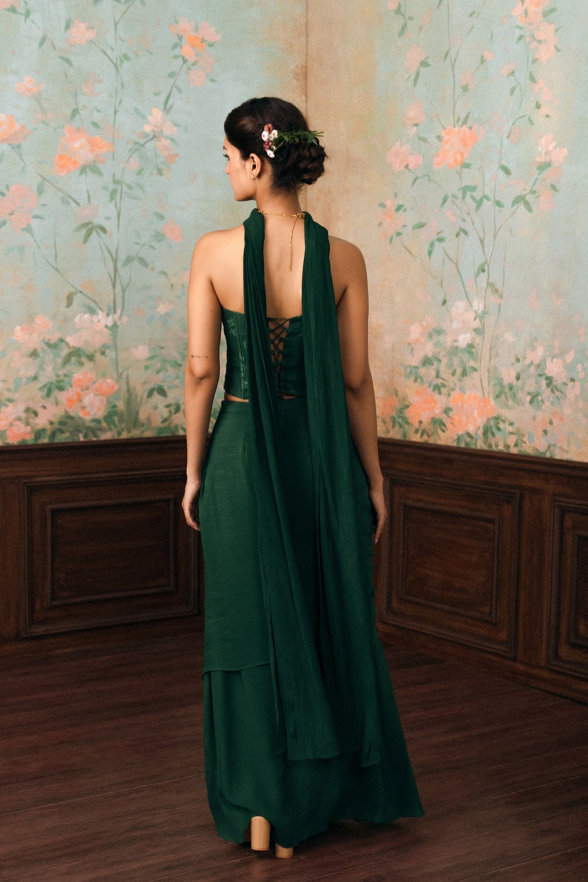 lilia corset set in forest green, image 6