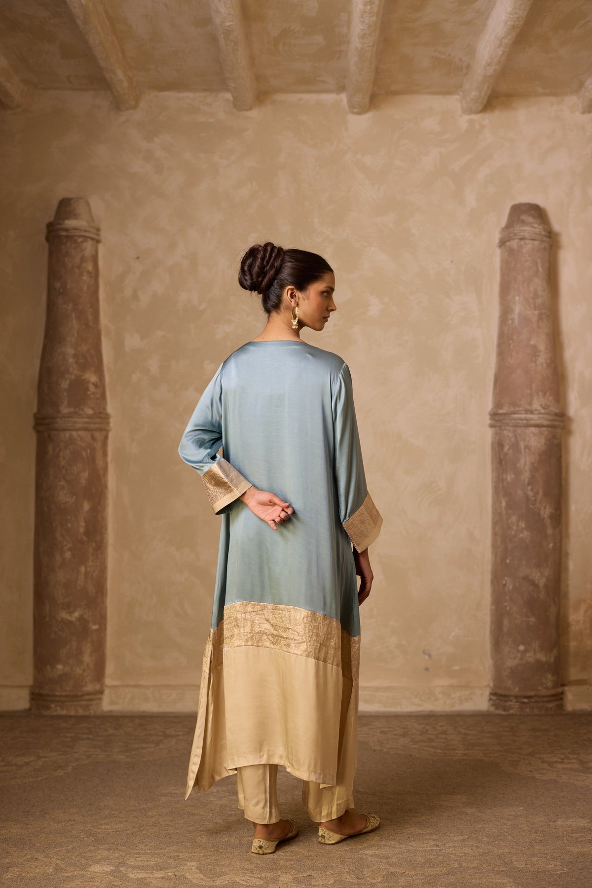 heena kaftan set in powder blue, image 8