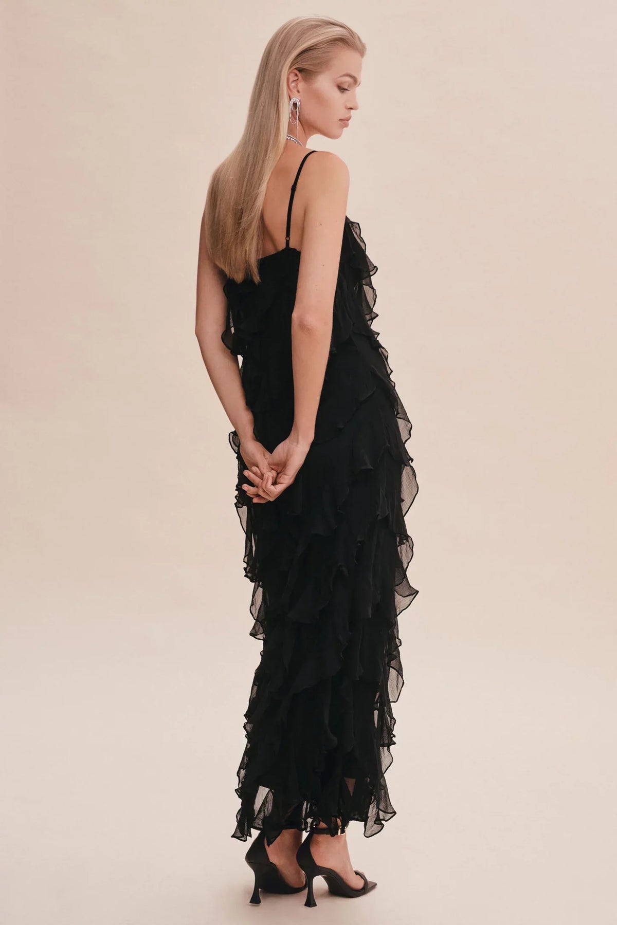 ruffled v-neck gown, image 3