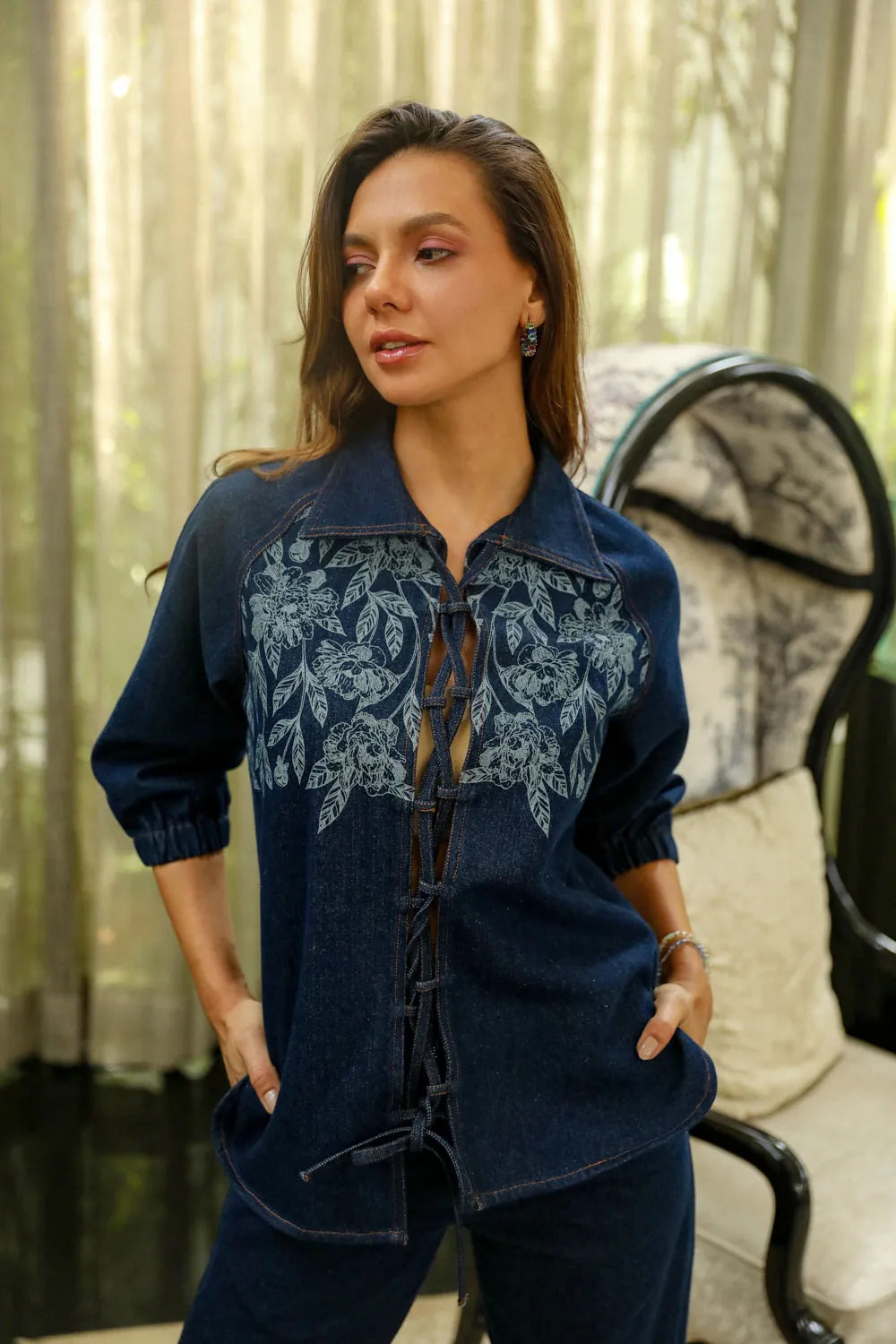 lowis co ord set in blue, image 2