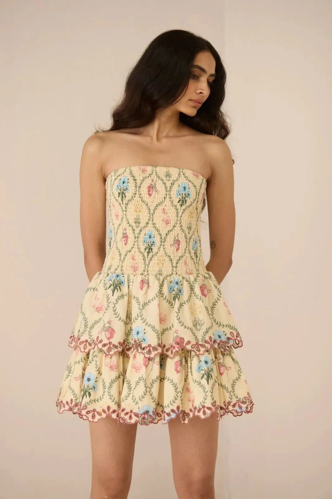 aashna shroff in apricot mini dress, image 5