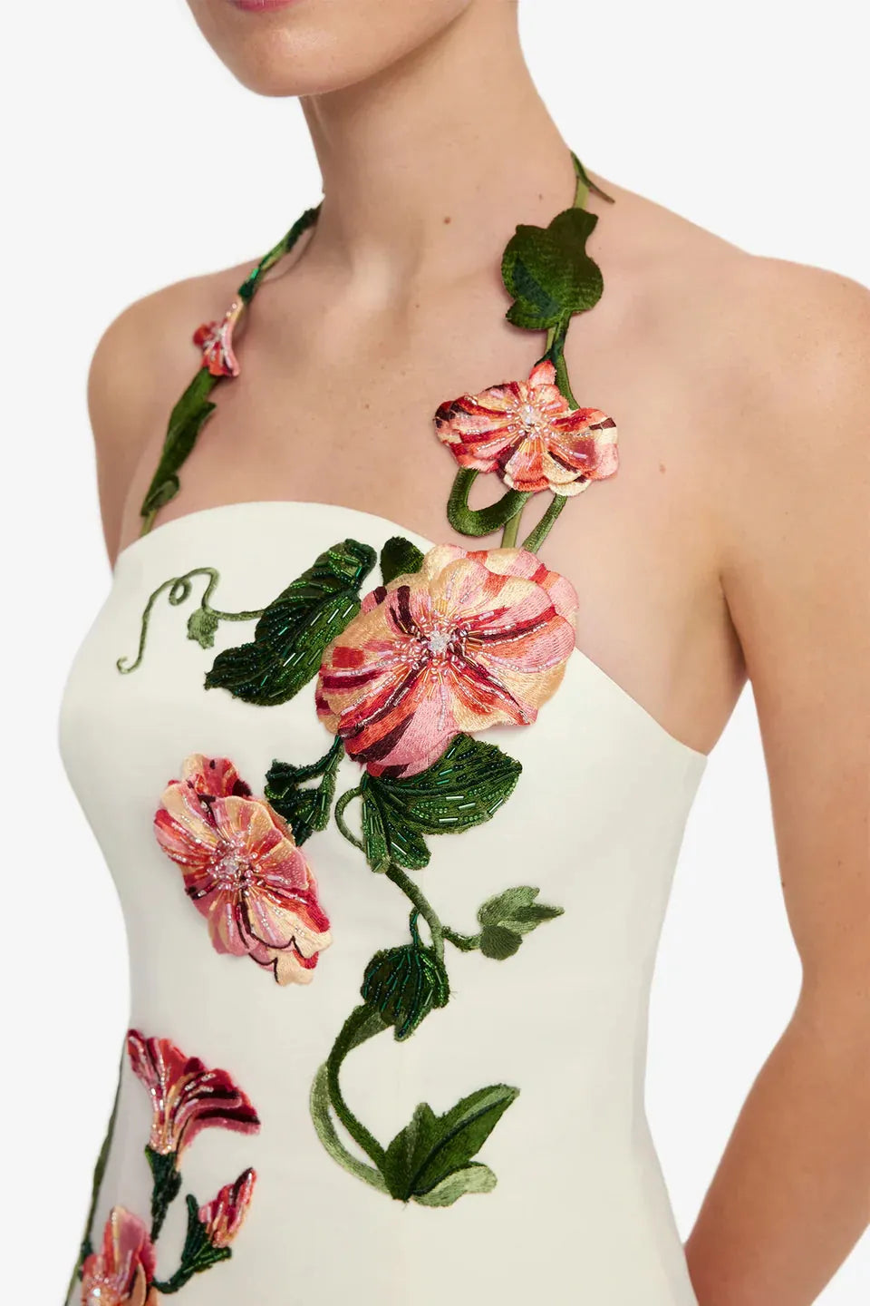applique floral bustier maxi dress, image 2
