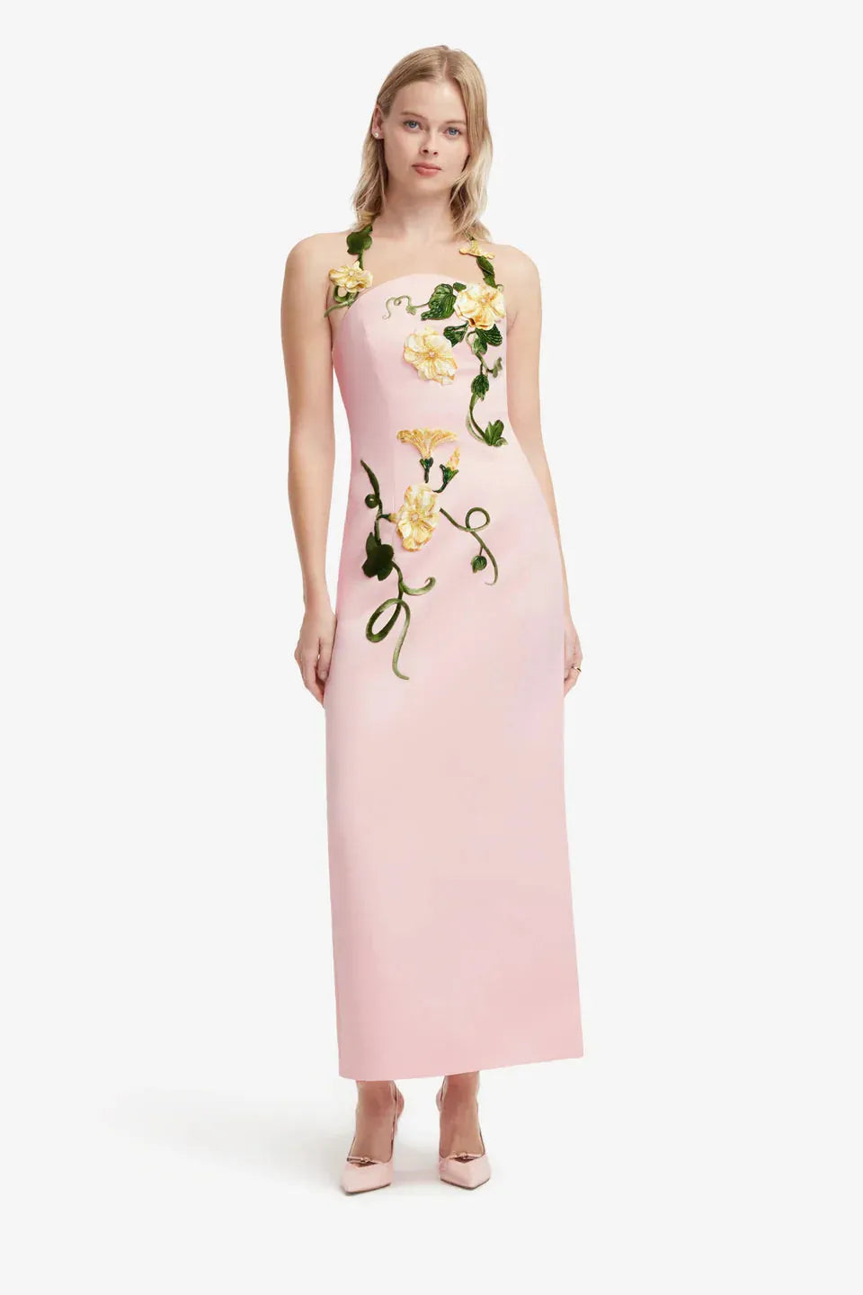 applique floral bustier maxi dress, image 5