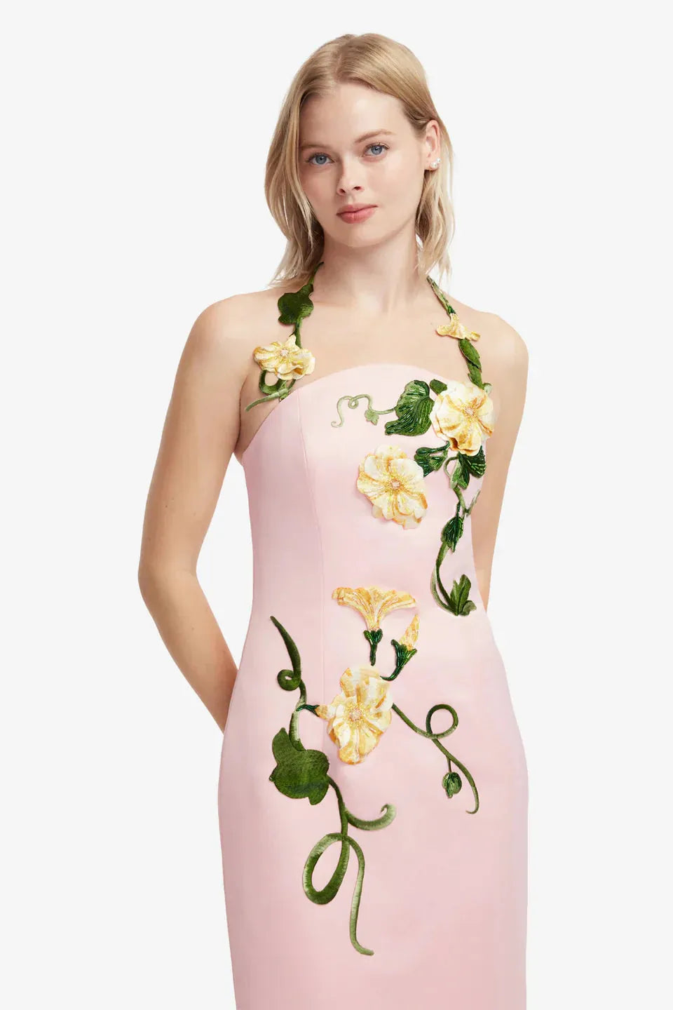 applique floral bustier maxi dress, image 6