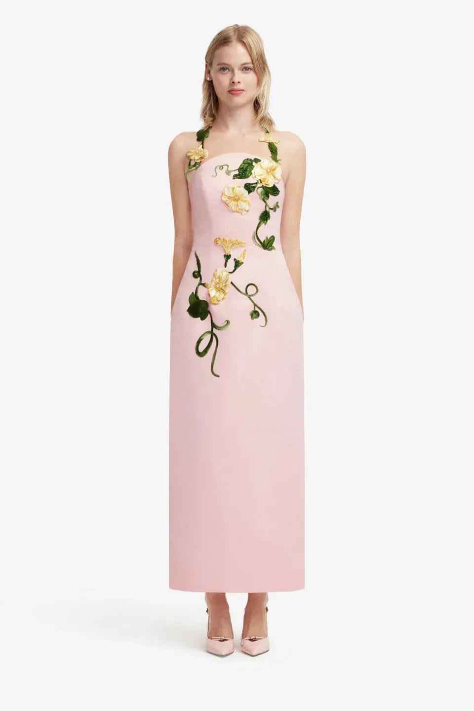 applique floral bustier maxi dress, image 9