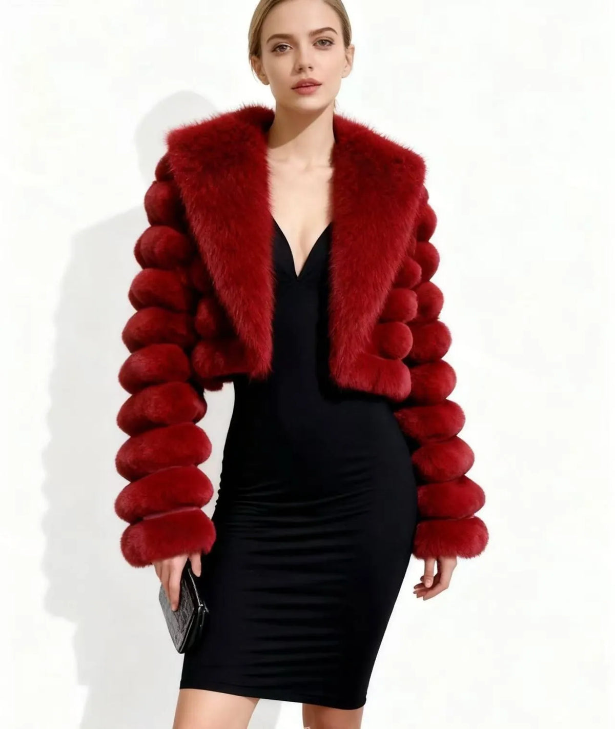 aurelia bubble-sleeve fur jacket, image 1