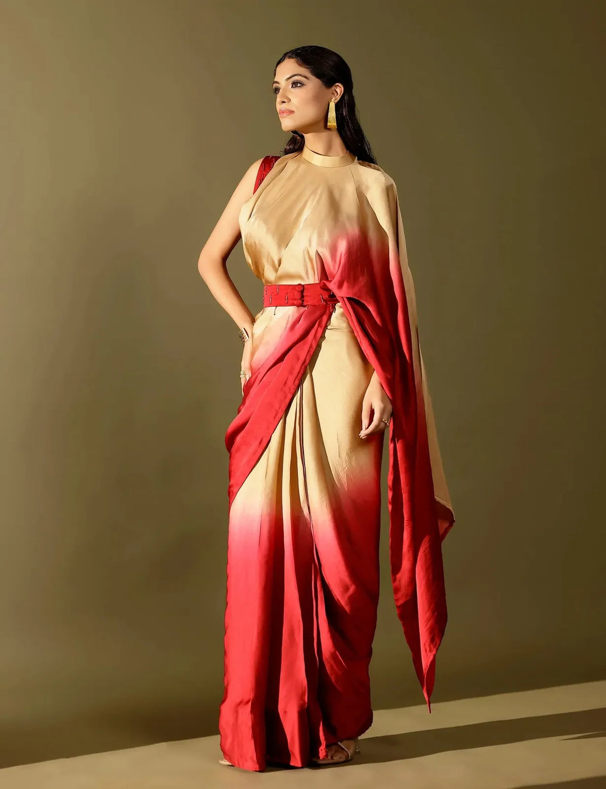 basale collar pallu saree, image 3