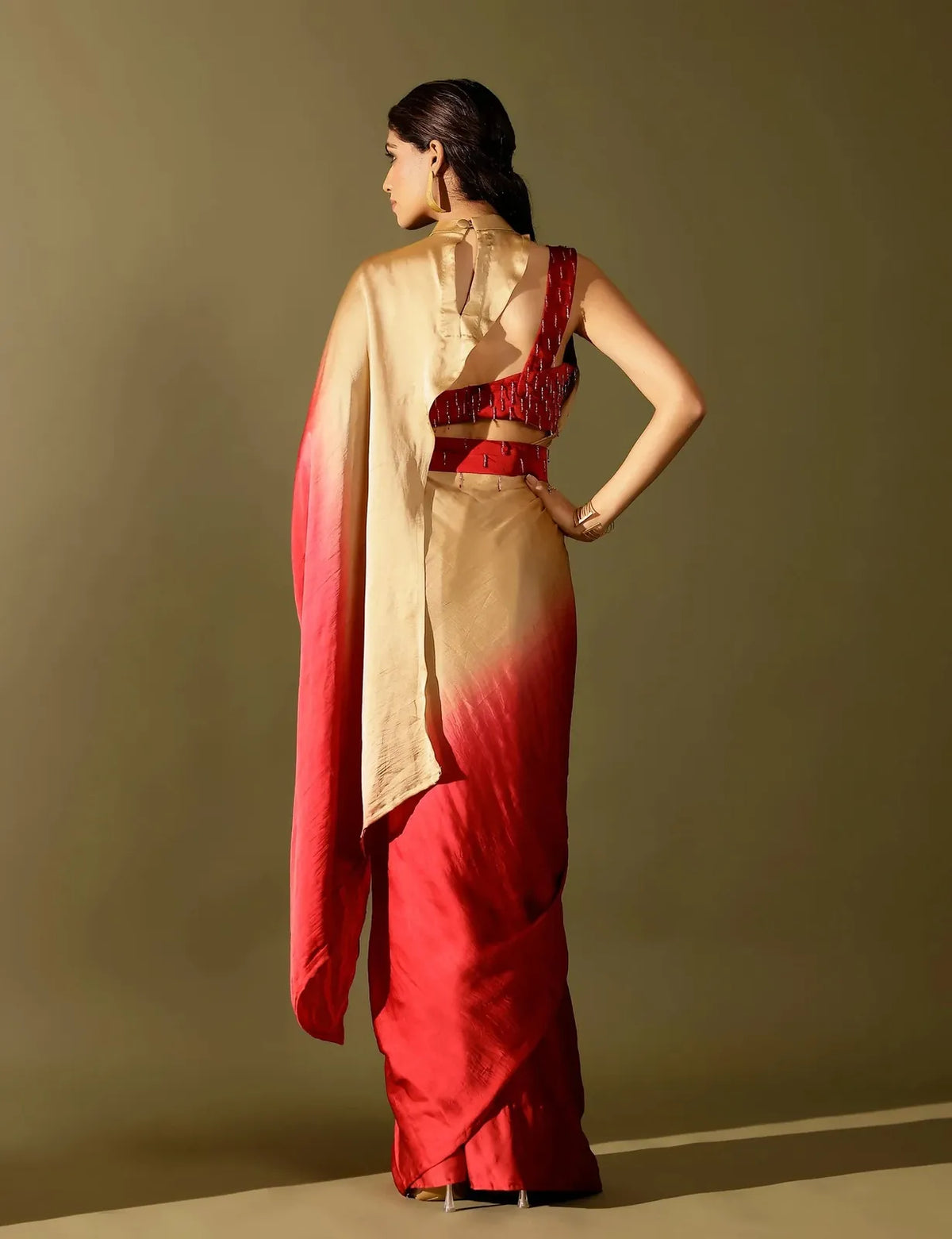 basale collar pallu saree, image 4