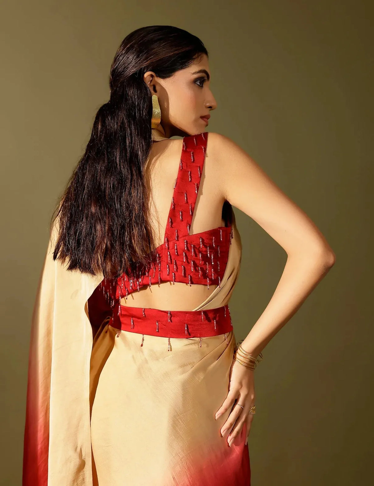basale collar pallu saree, image 6