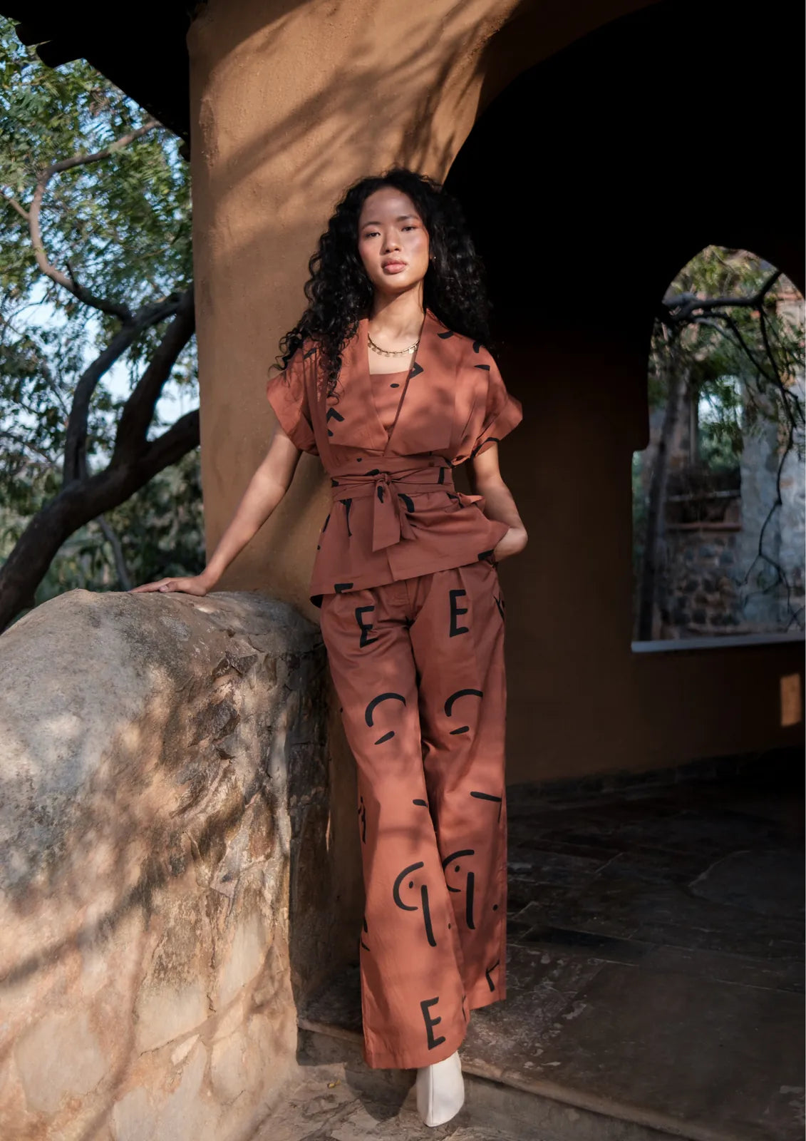 berlin shawl collar top - line printed, image 9