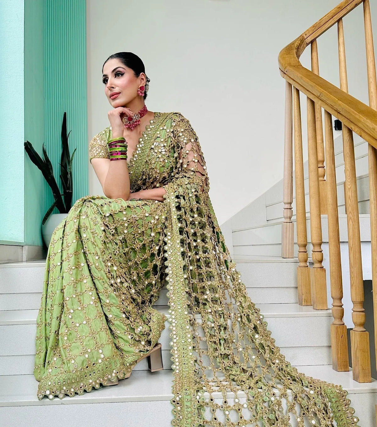 celestial mirror saree, image 2