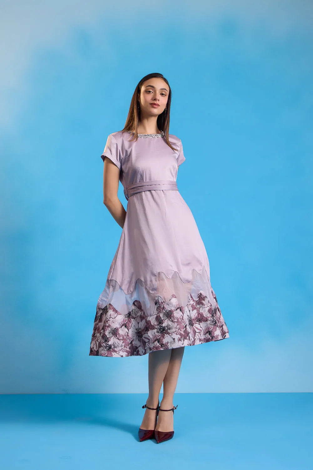 celestial pink midi dress, image 1