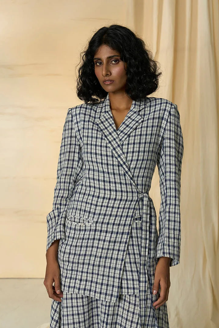 checkmate kala cotton tie up blazer, image 1