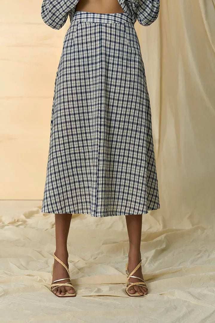 checkmate kala cotton tie up blazer & skirt set, image 4