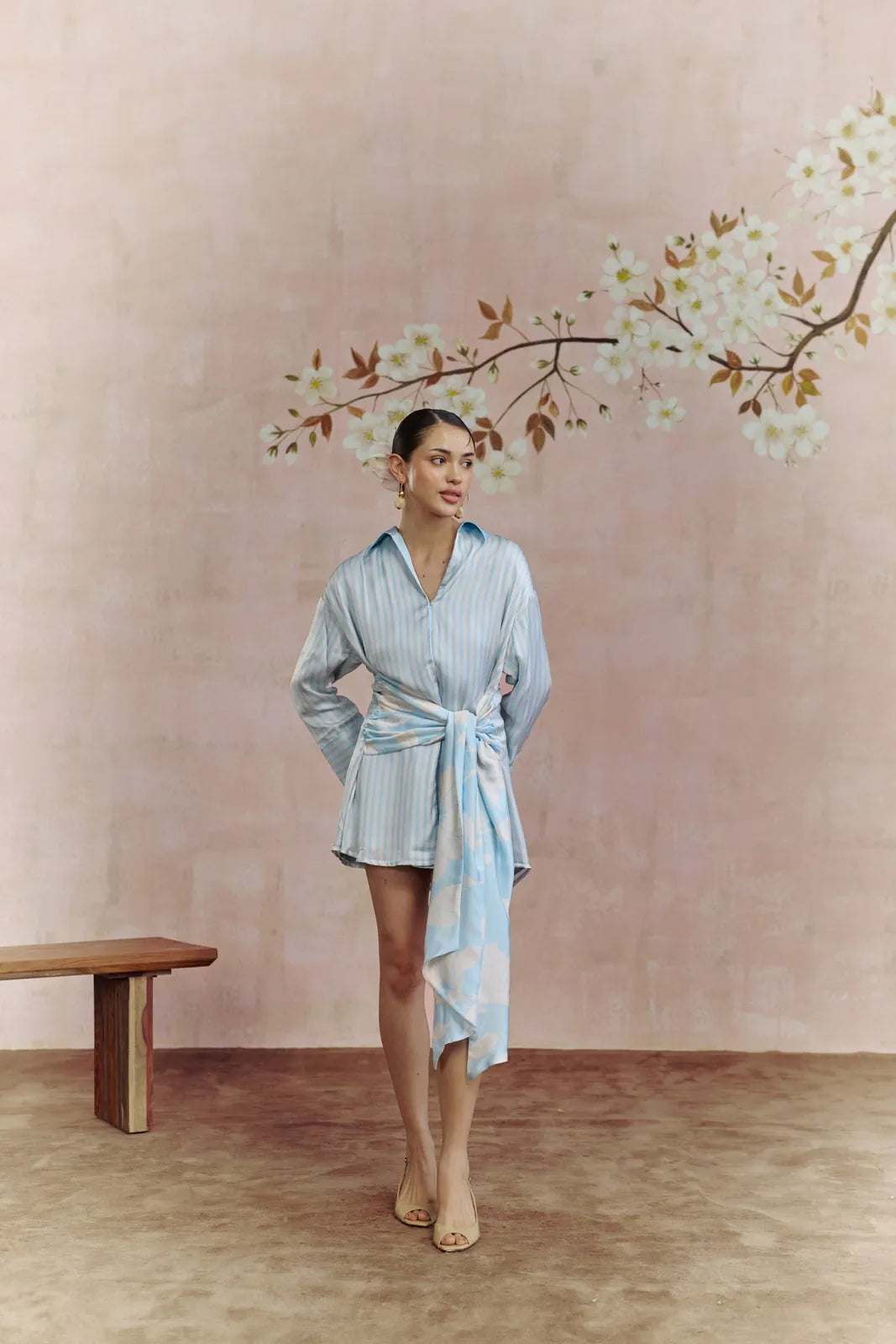 coastal stripe shirt dress, image 2
