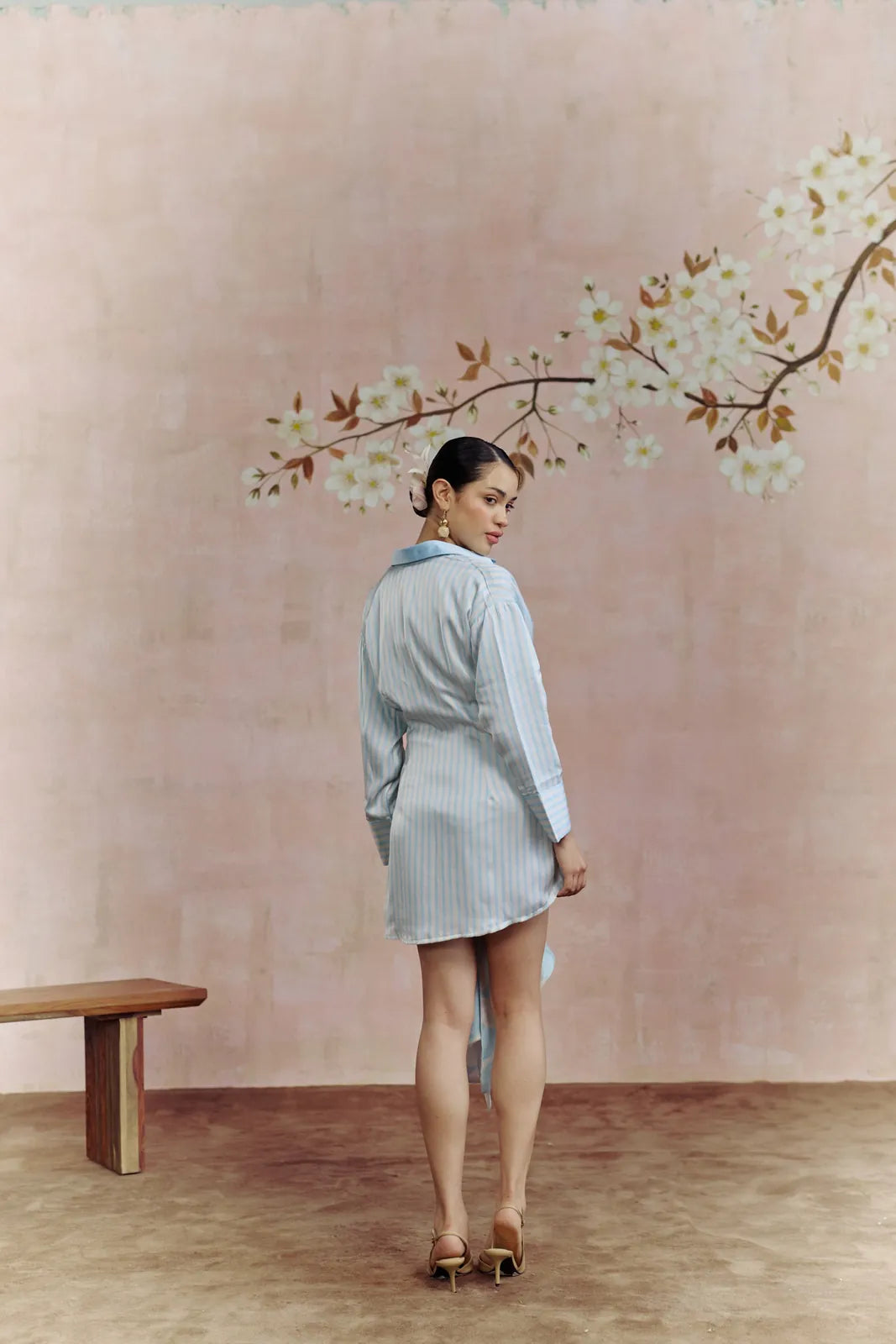 coastal stripe shirt dress, image 3