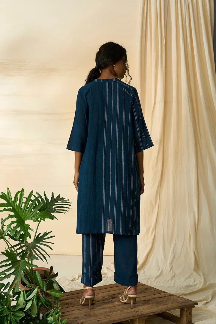 cobalt kala cotton long shirt & trousers set, image 4