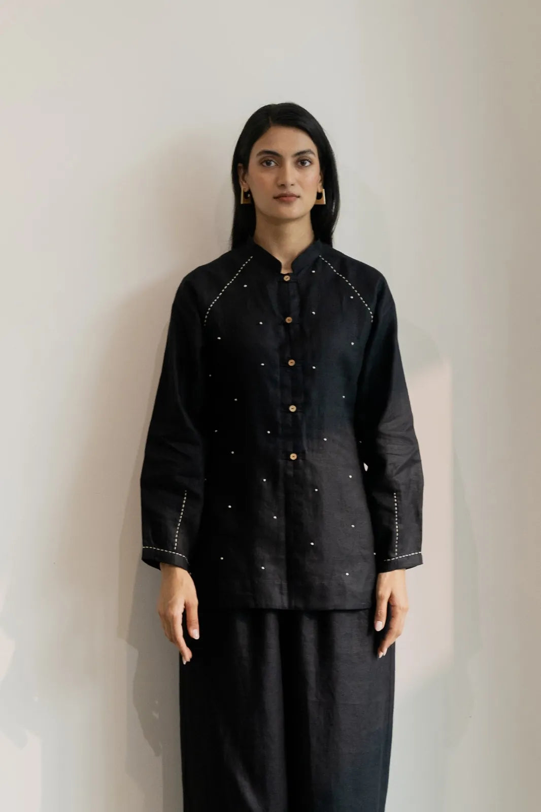 ebony black short kurta, image 1