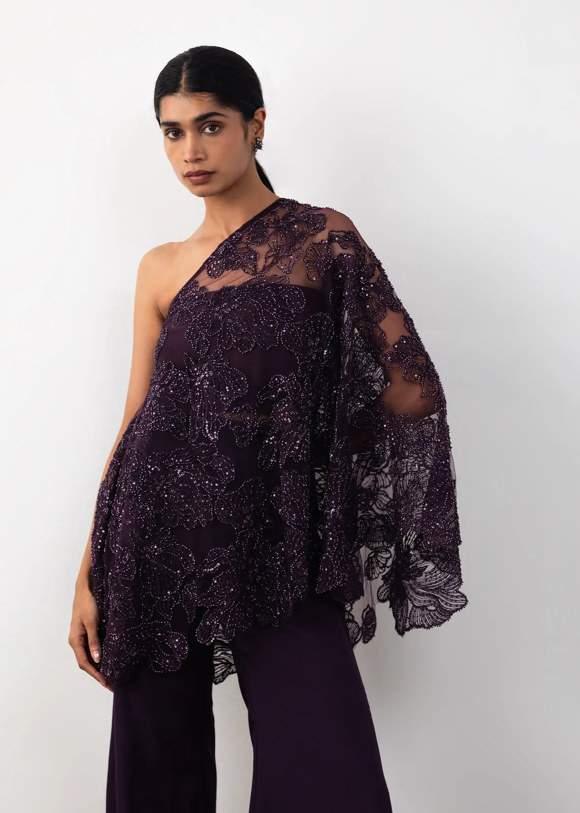 embroidered one shoulder coord, image 9