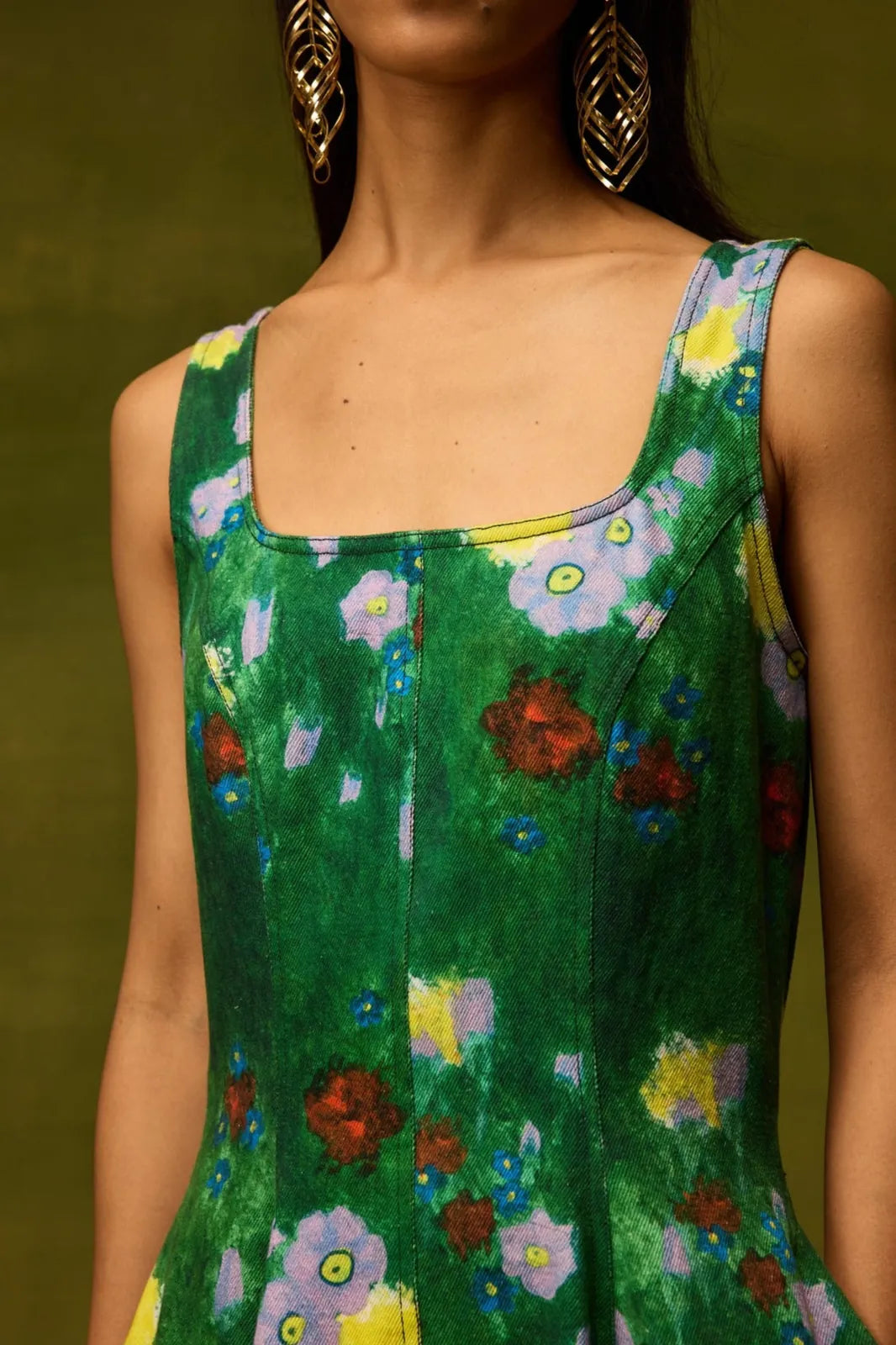 emerald bloom midi dress, image 3