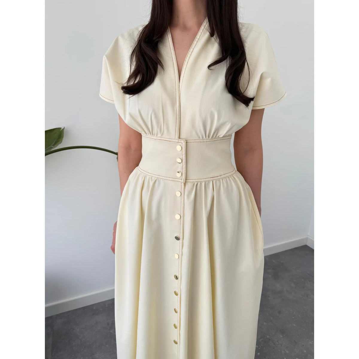 emphasis gabardine dress, image 3