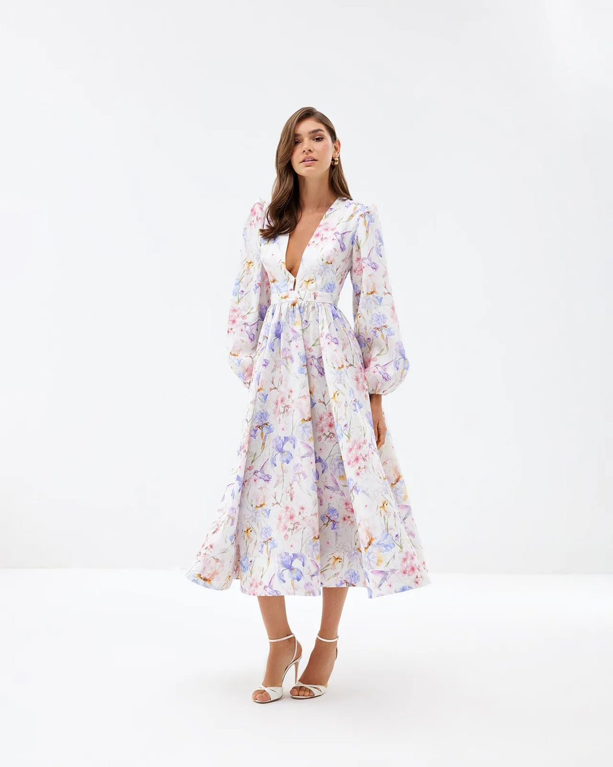 fairy fizz v-neck midi dress, image 1