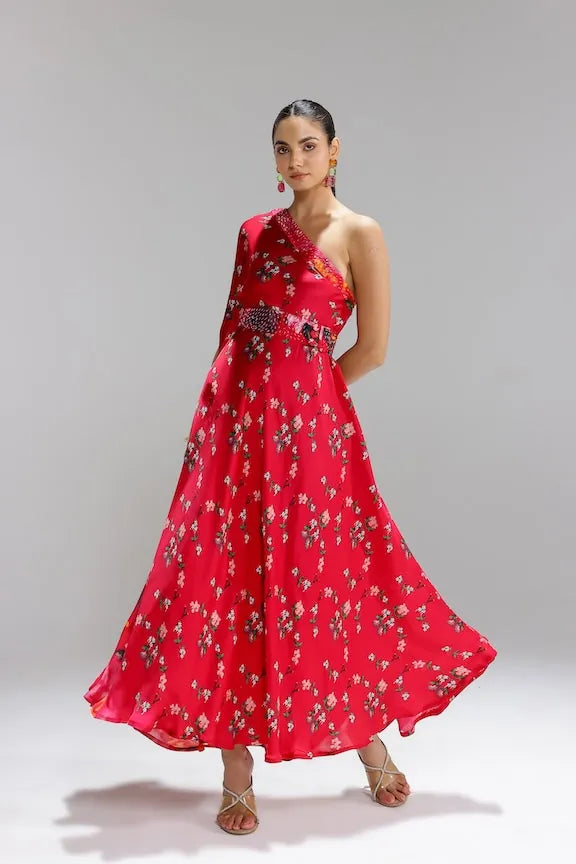floralia one shoulder gown, image 1