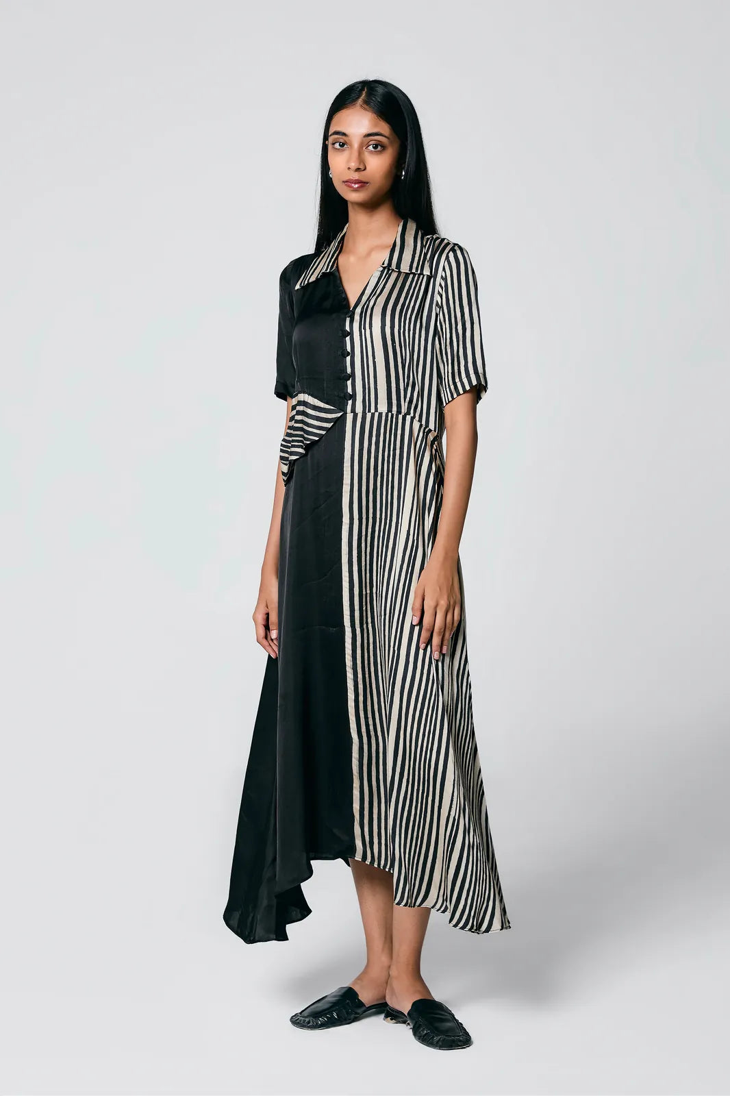 half and half dress - black& white, image 1