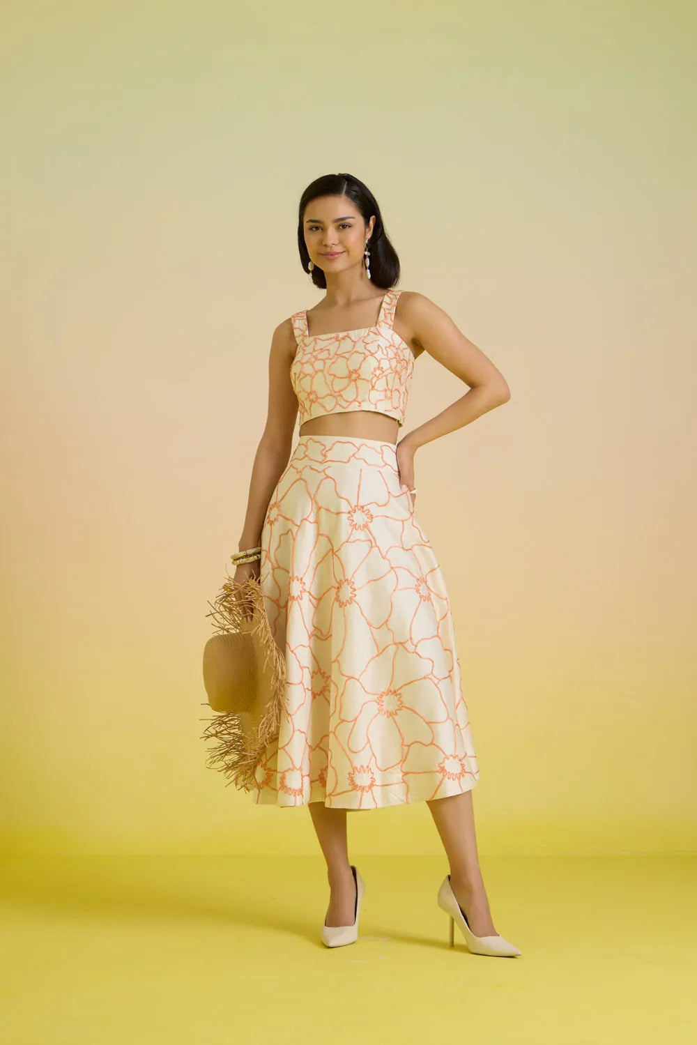 ivory dusk embroidered coord set, image 1
