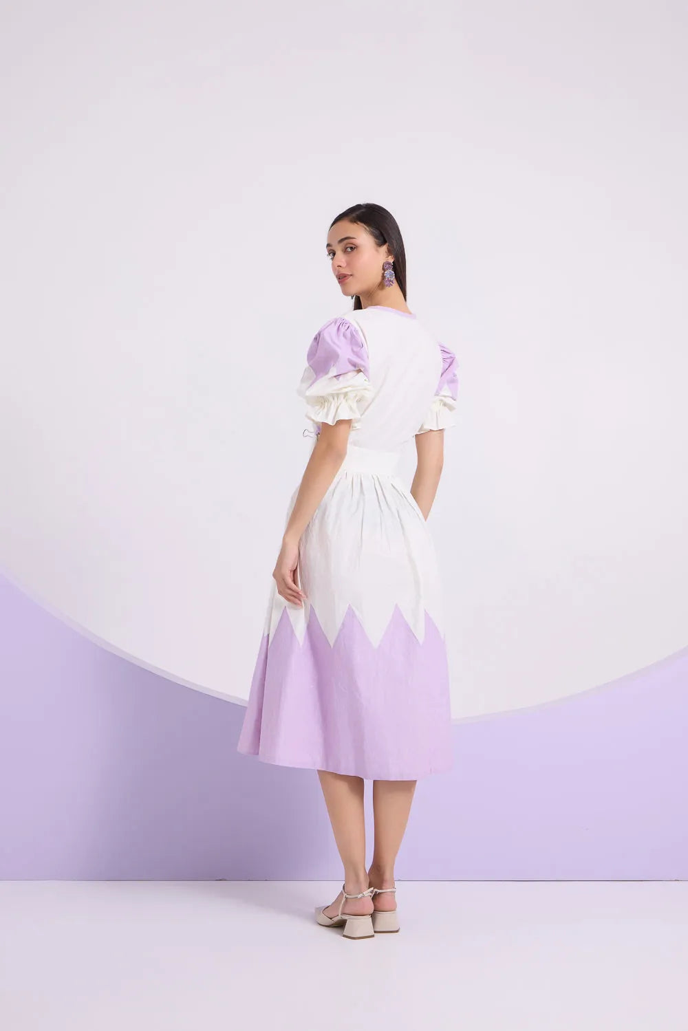 lilac reverie puff sleeve dress, image 2