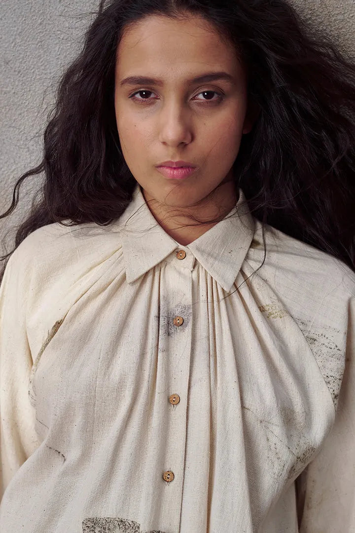 live leafy khadi tent dress, image 3