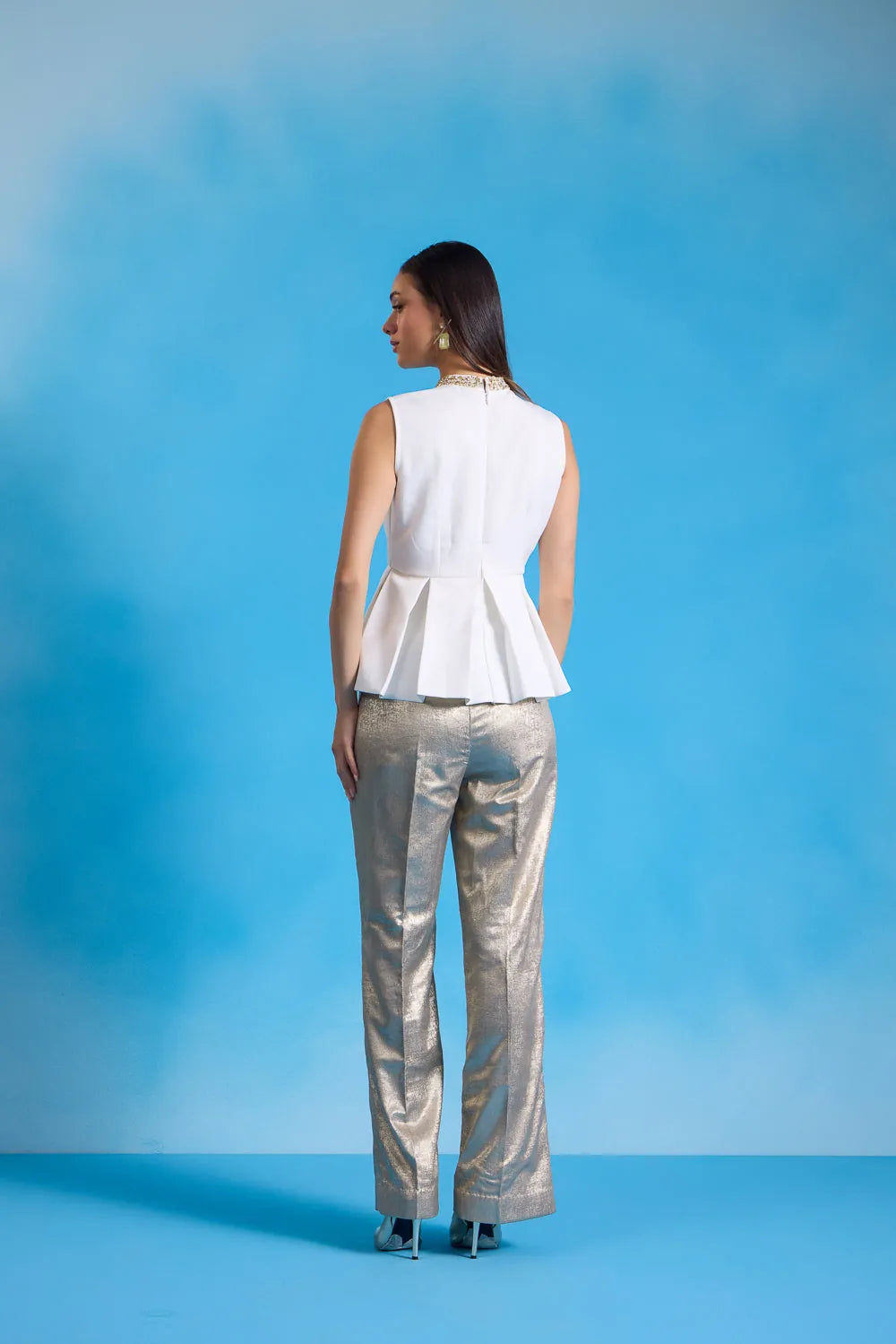 gold shimmer pants, image 2