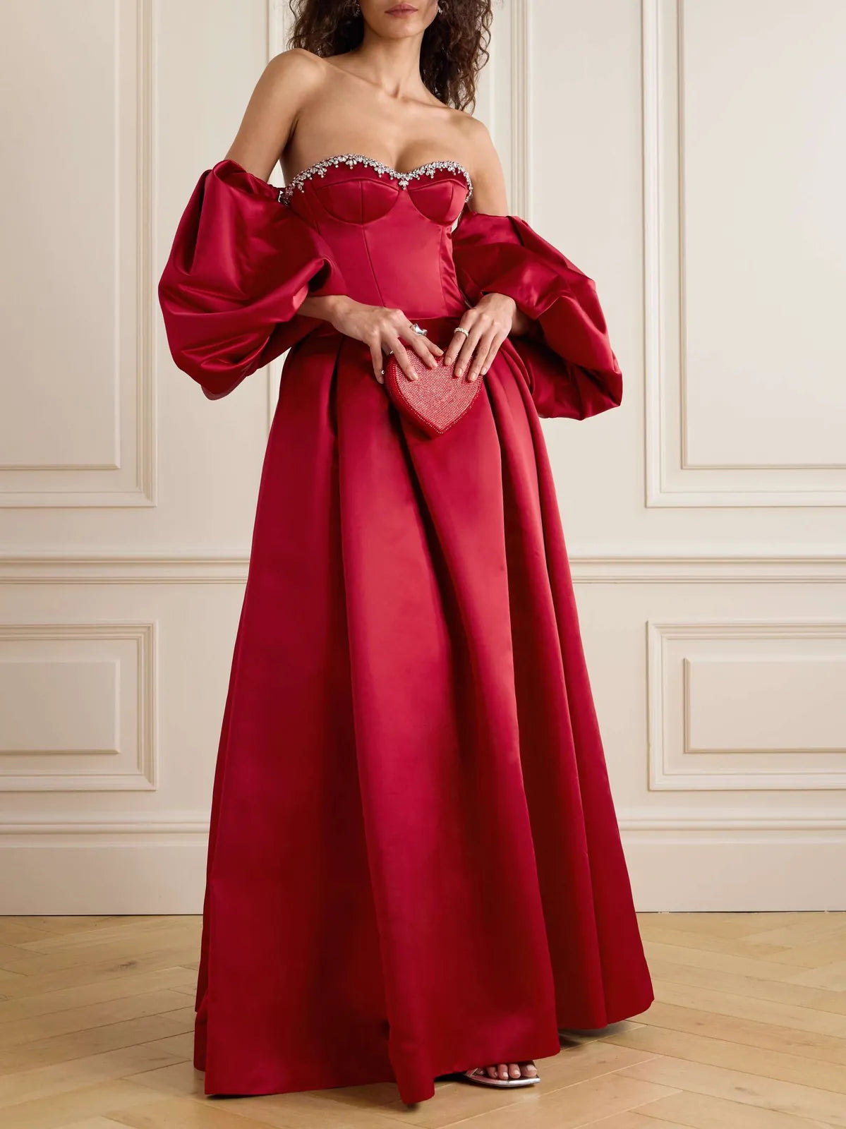 mikado crystal embellished dress, image 1