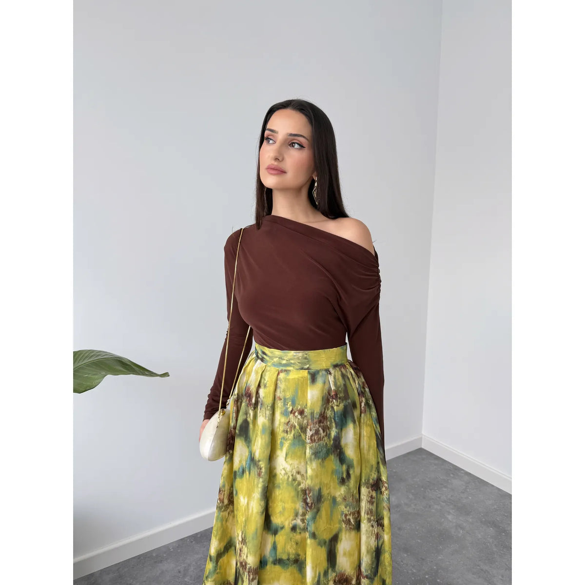 mocha muse collar draped top, image 1