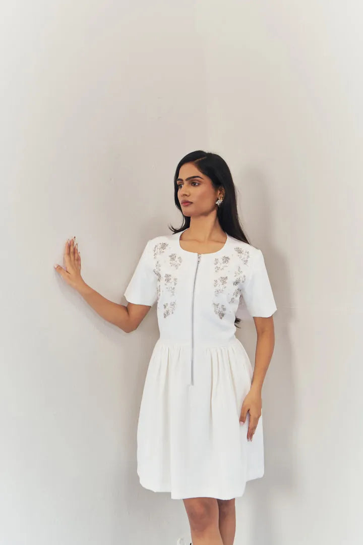 moonlit embroidered dress with sleeves, image 2