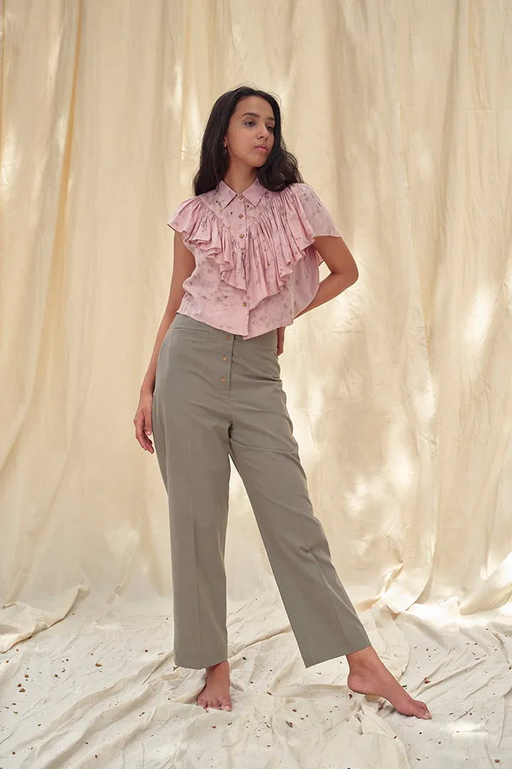 organic cotton grey trousers, image 1