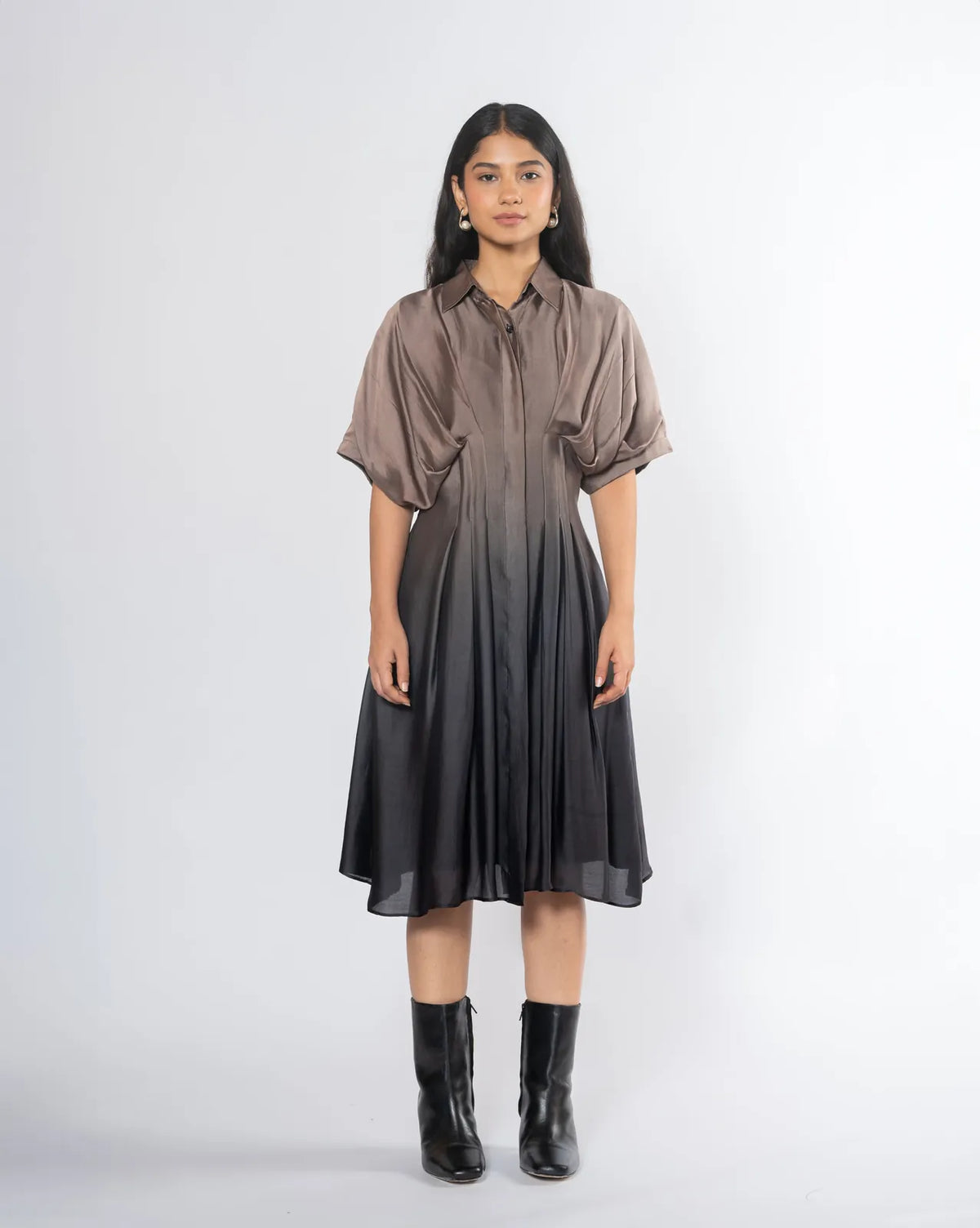 pleated shirt dress, image 1